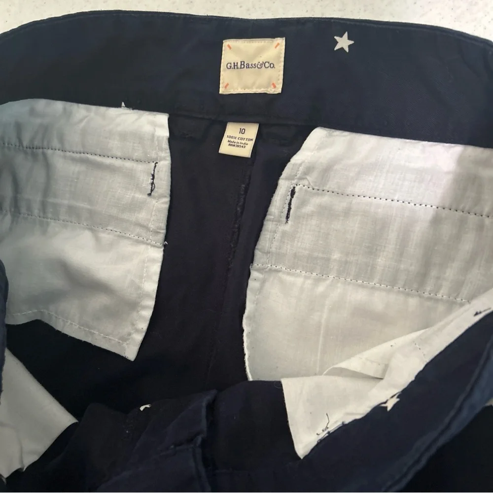Polka Dot Stars Shorts Women’s 10 Short Shorts Chino Navy White Vacation